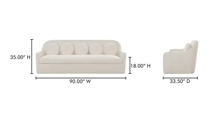 Rialto Sofa White Sofas & Loveseats| Moe's Home