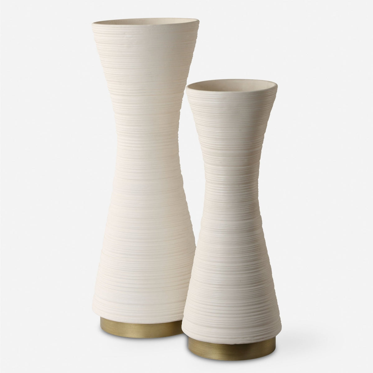Ridgeline White Vases, S/2 Vases and Jars| Uttermost