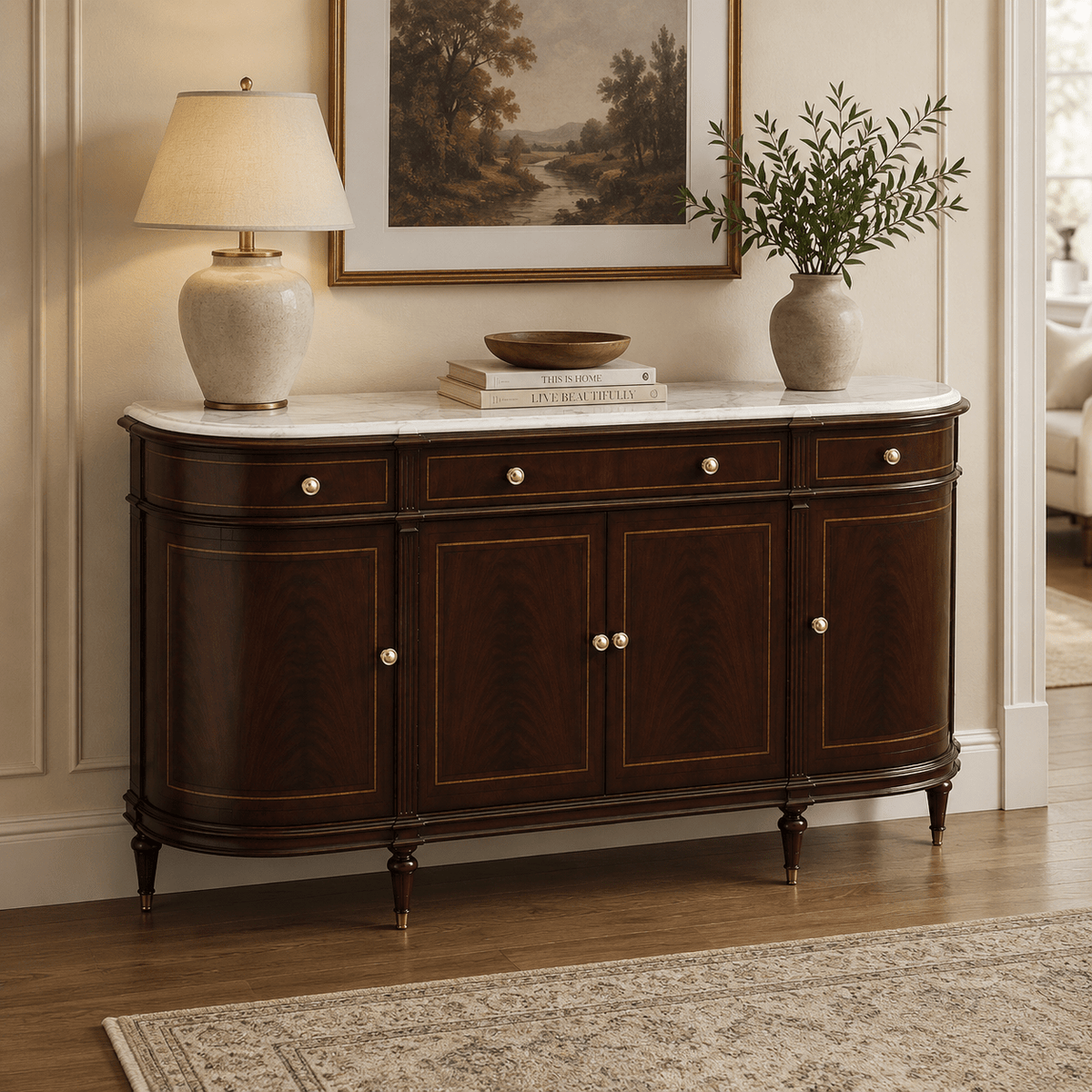 Rifadah Quartz top Sideboard Servers| Roots Furniture