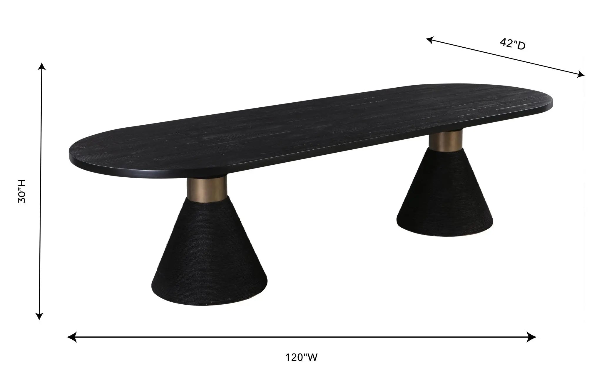 Rishi Black Rope Oval Table Dining Tables| TOV