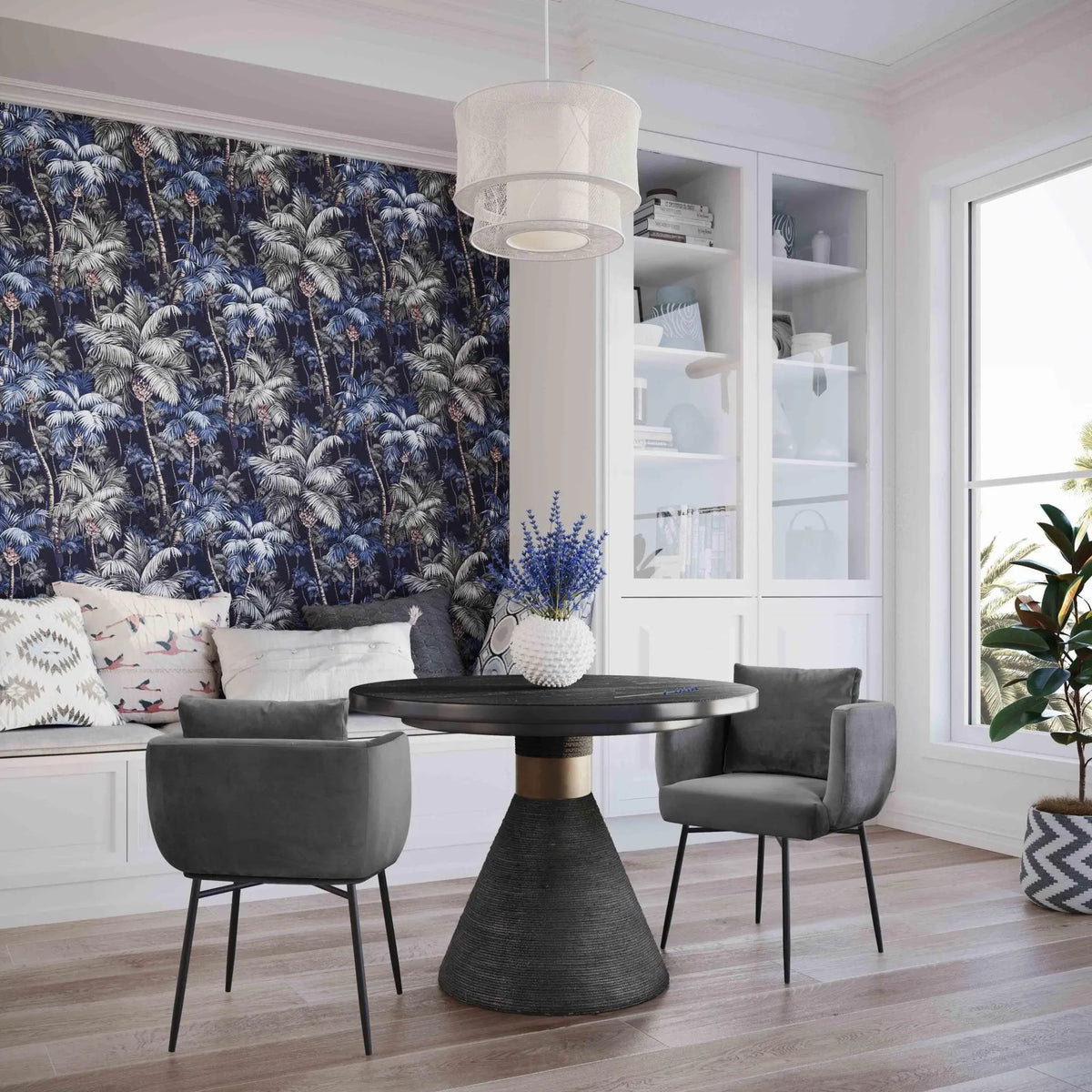 Rishi Black Rope Round Table Dining Tables| TOV