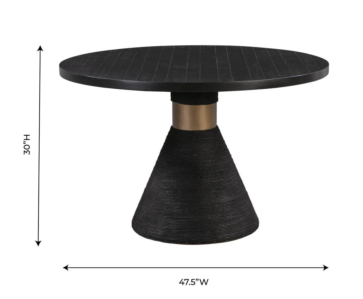 Rishi Black Rope Round Table Dining Tables| TOV