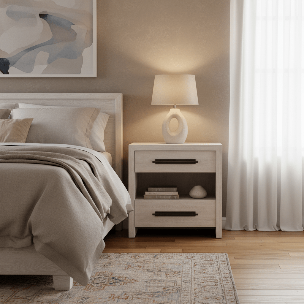 River Rock Two Drawer Nightstand Nightstands| Universal