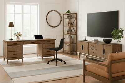 Roanhowe TV Stand And Home Office Desk Set - Al Rugaib Furniture