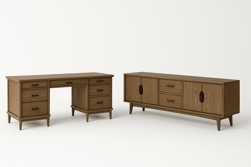 Roanhowe TV Stand And Home Office Desk Set - Al Rugaib Furniture