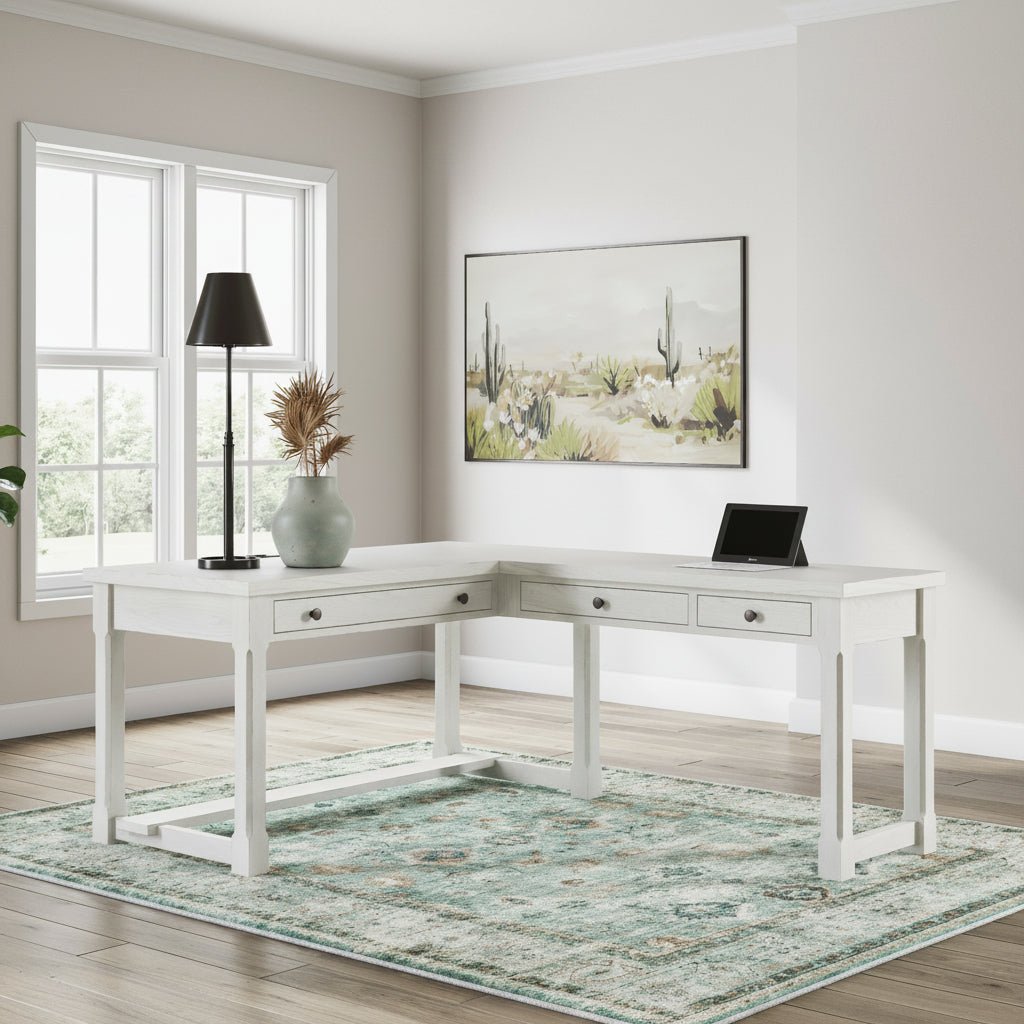 Robbinsdale Home Office Desk with Return Office Desks| Ashley Homestore