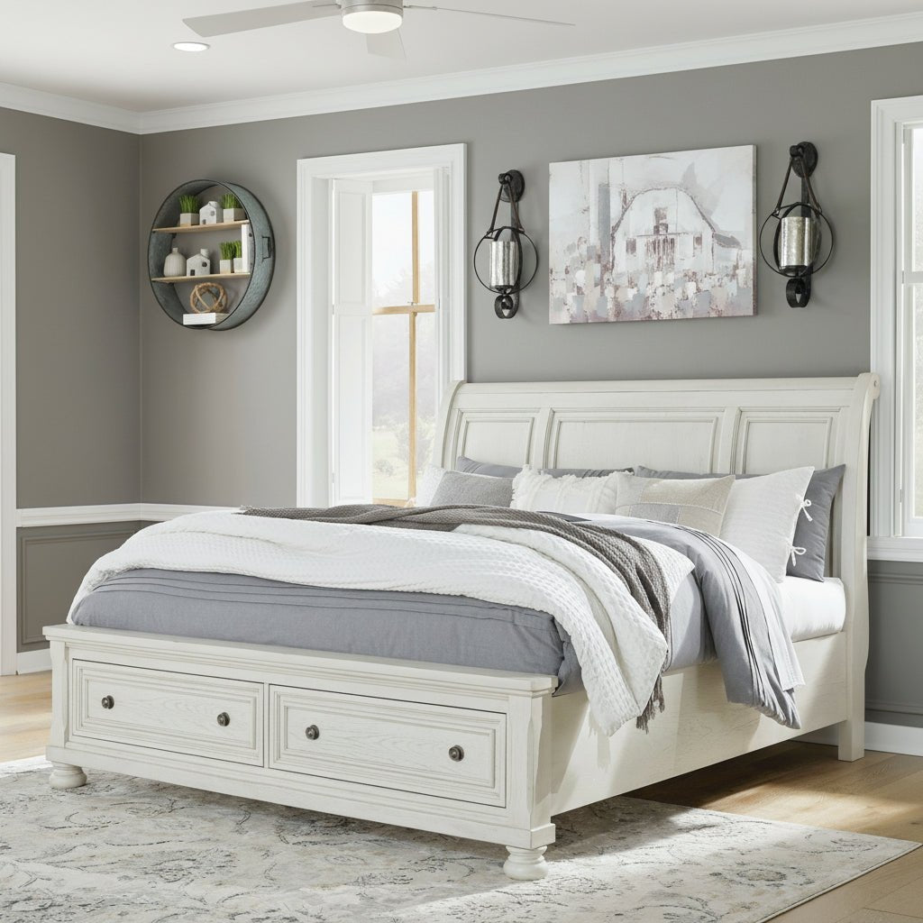 Robbinsdale King Sleigh Bed With Storage Beds| Ashley Homestore