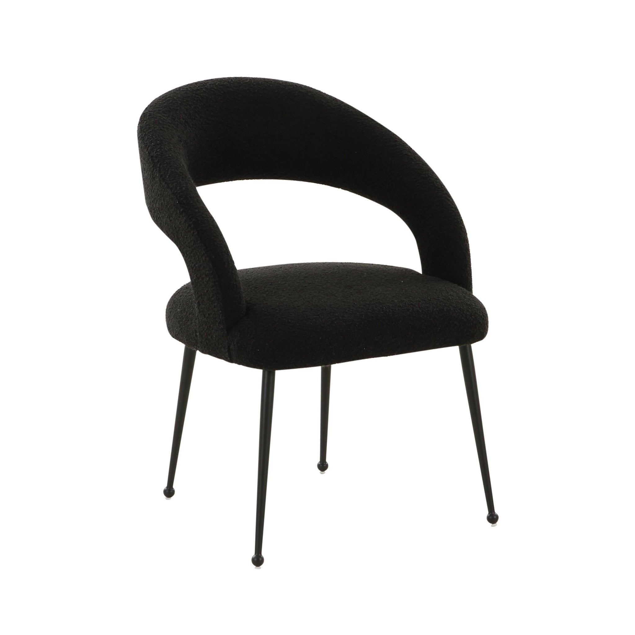 Rocco Black Performance Boucle Dining Chair Dining Chairs| TOV
