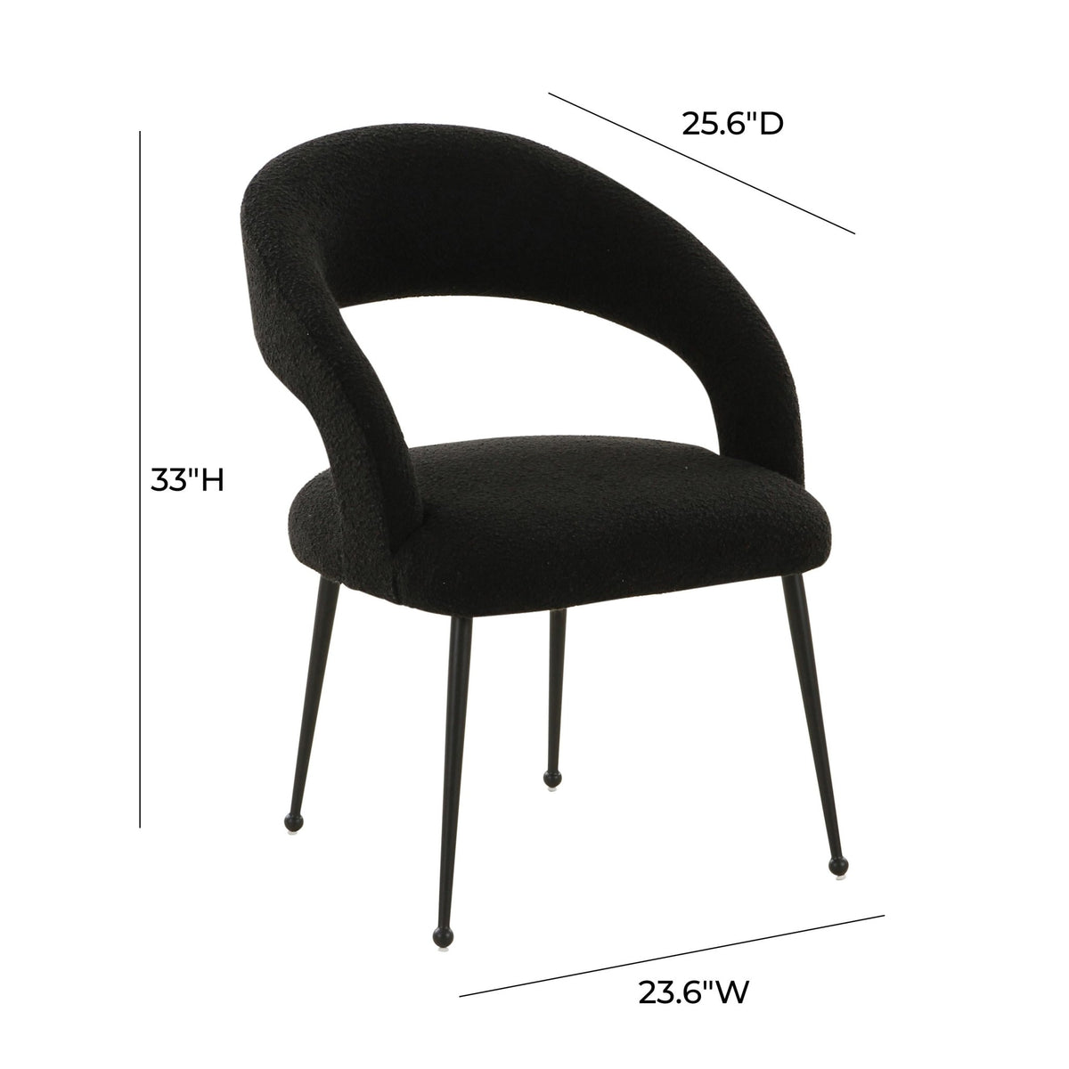 Rocco Black Performance Boucle Dining Chair Dining Chairs| TOV
