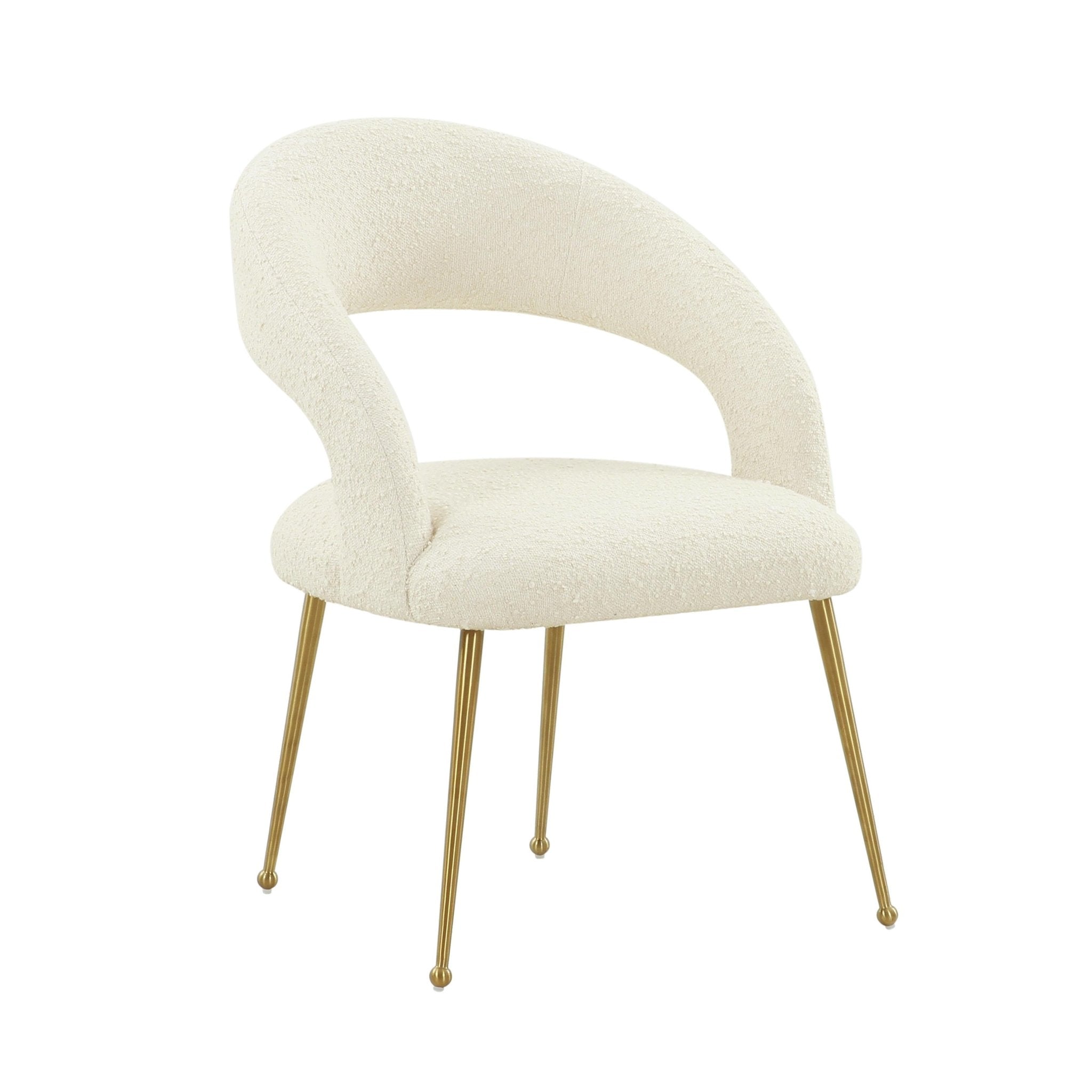 Rocco Cream Performance Boucle Dining Chair Dining Chairs| TOV