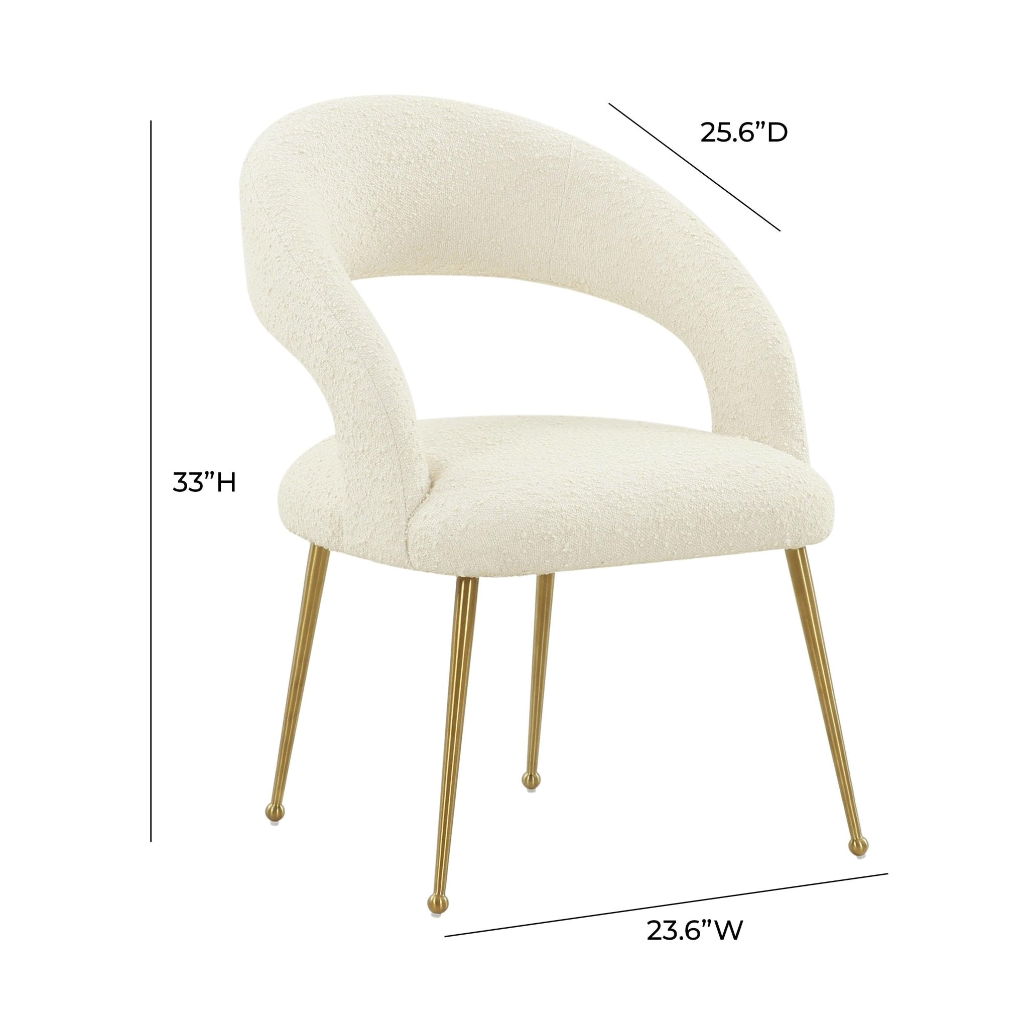 Rocco Cream Performance Boucle Dining Chair Dining Chairs| TOV