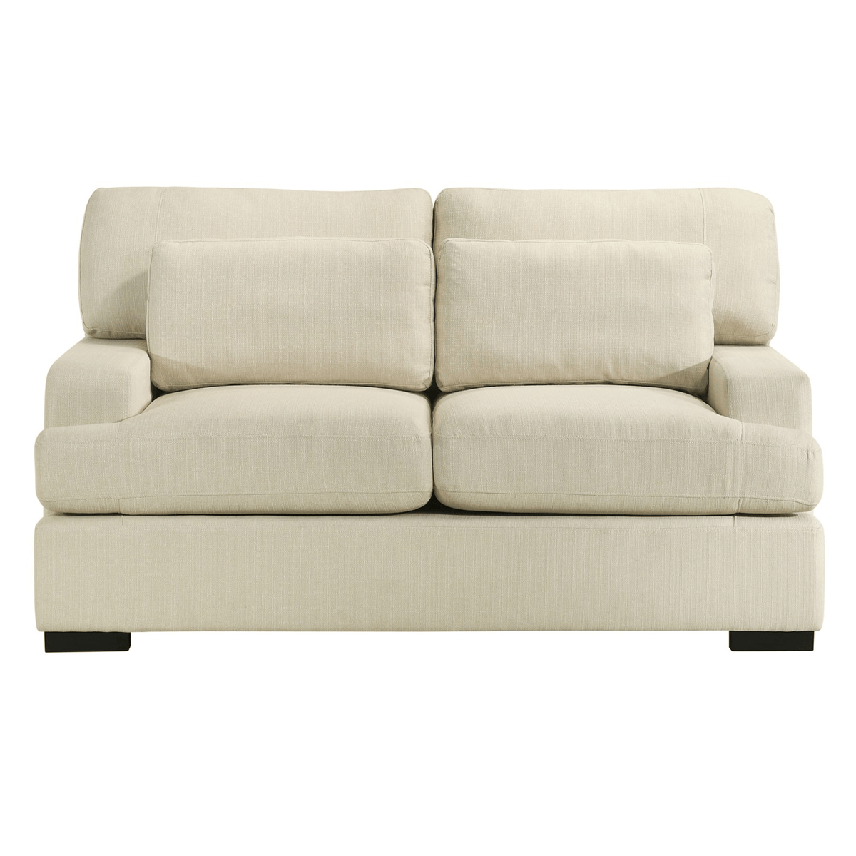 Rodeo Loveseat With 2 Bolster Pillows In Grey - Beige