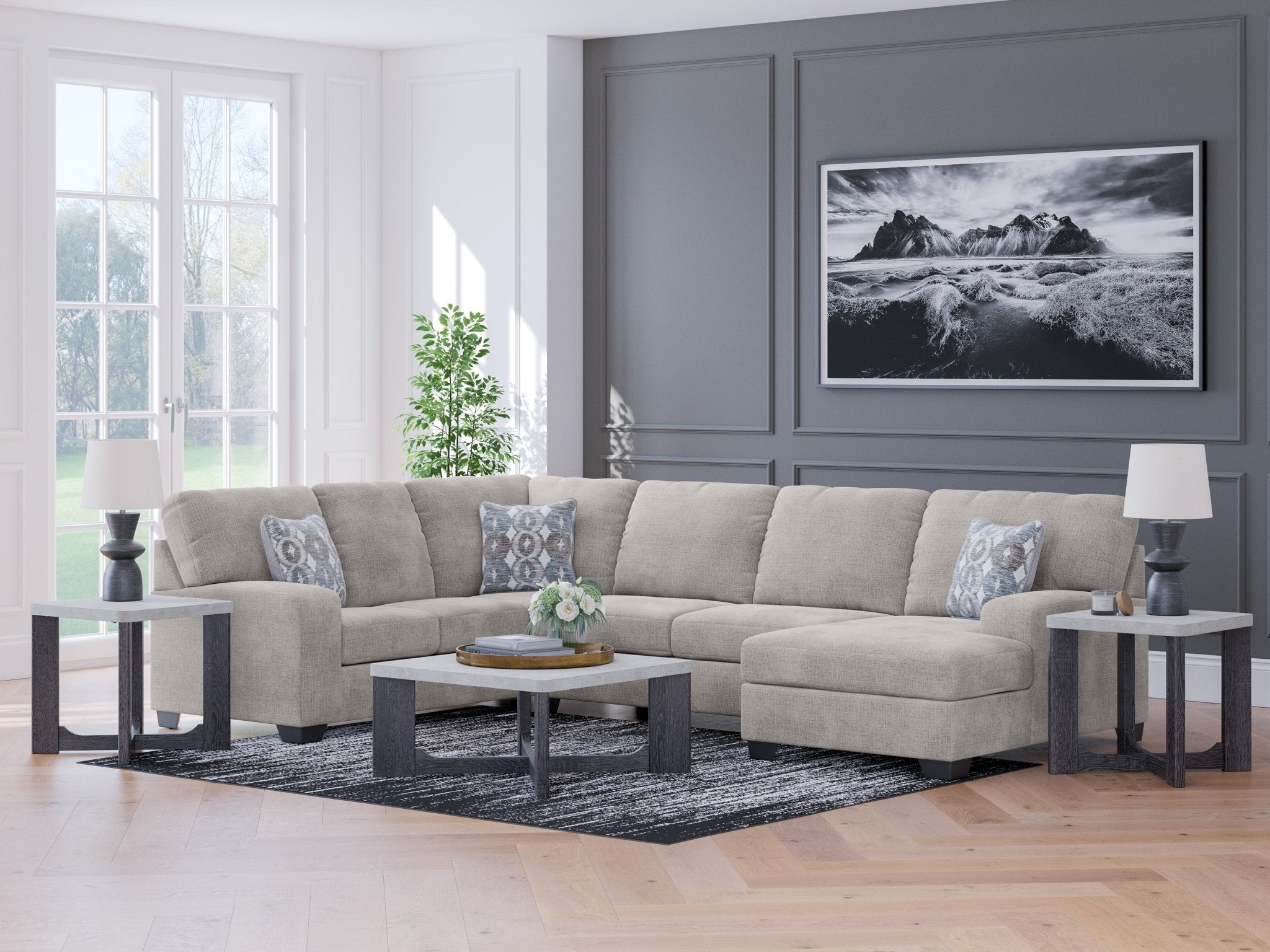 Rodington 3-Piece Sectional with Chaise Sectionals| Ashley Homestore