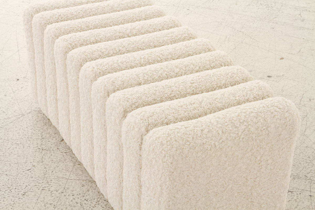 Rolls Bouclé Cream Bench Benches| Roots Furniture