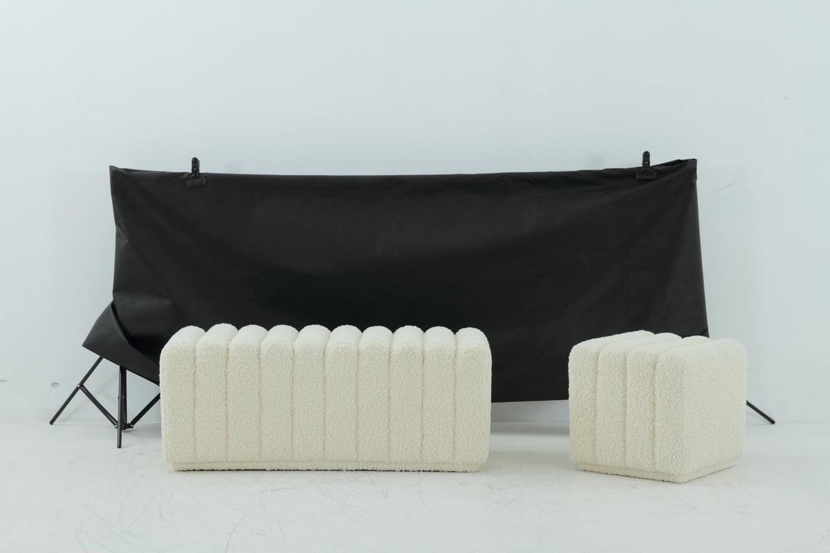 Rolls Bouclé Cream Bench Benches| Roots Furniture