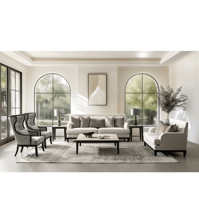 Romanian Key grey Wooden Accent Chair - Al Rugaib Furniture