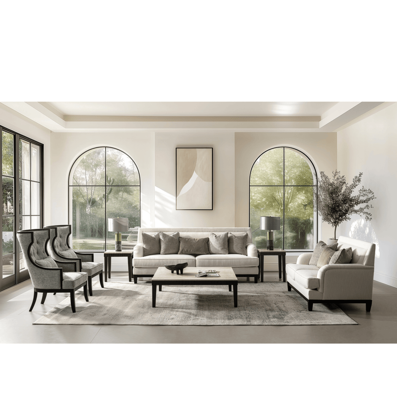 Romanian Key grey Wooden Accent Chair - Al Rugaib Furniture