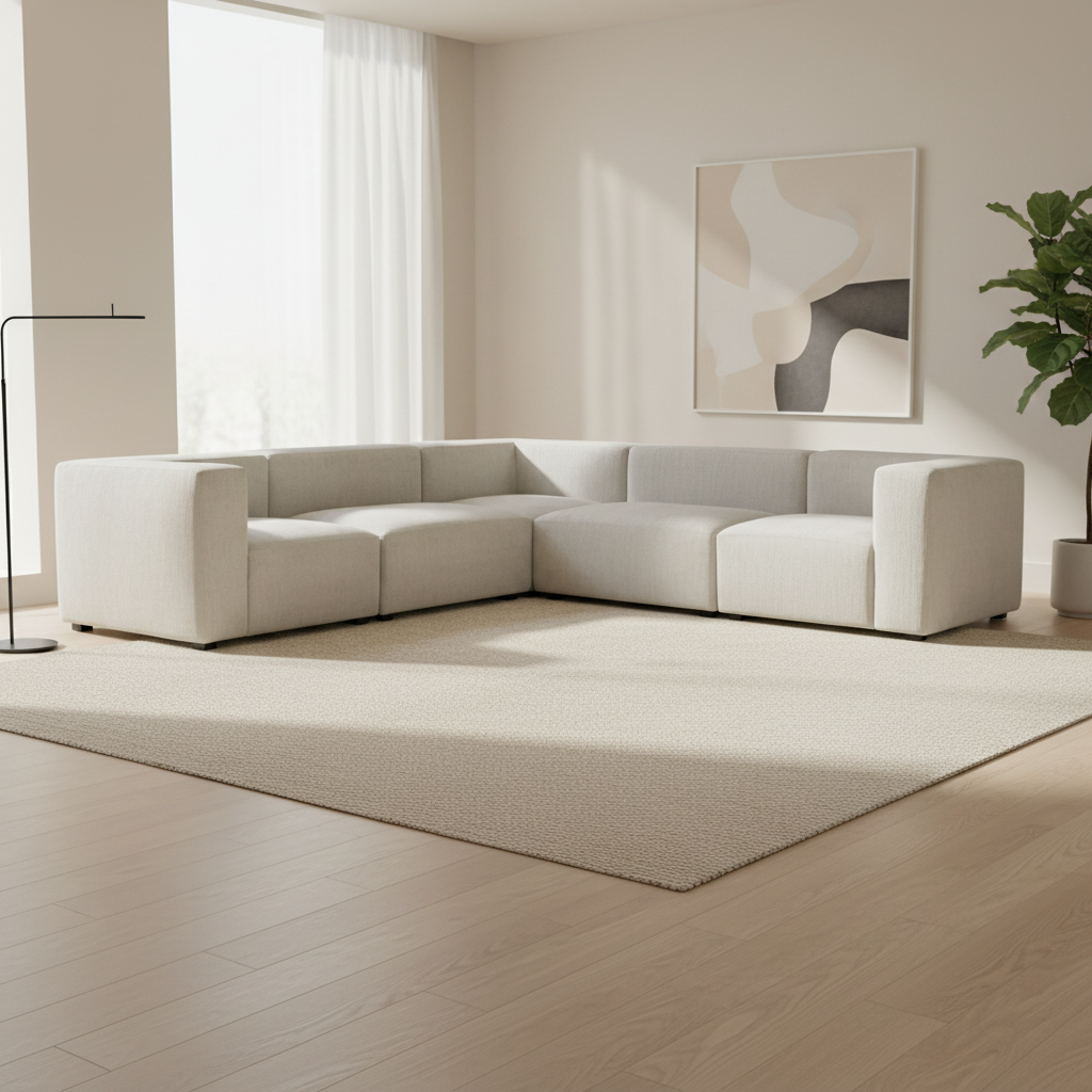 Romy Classic L Modular Sectional Warm Cotton Sectionals| Moe's Home