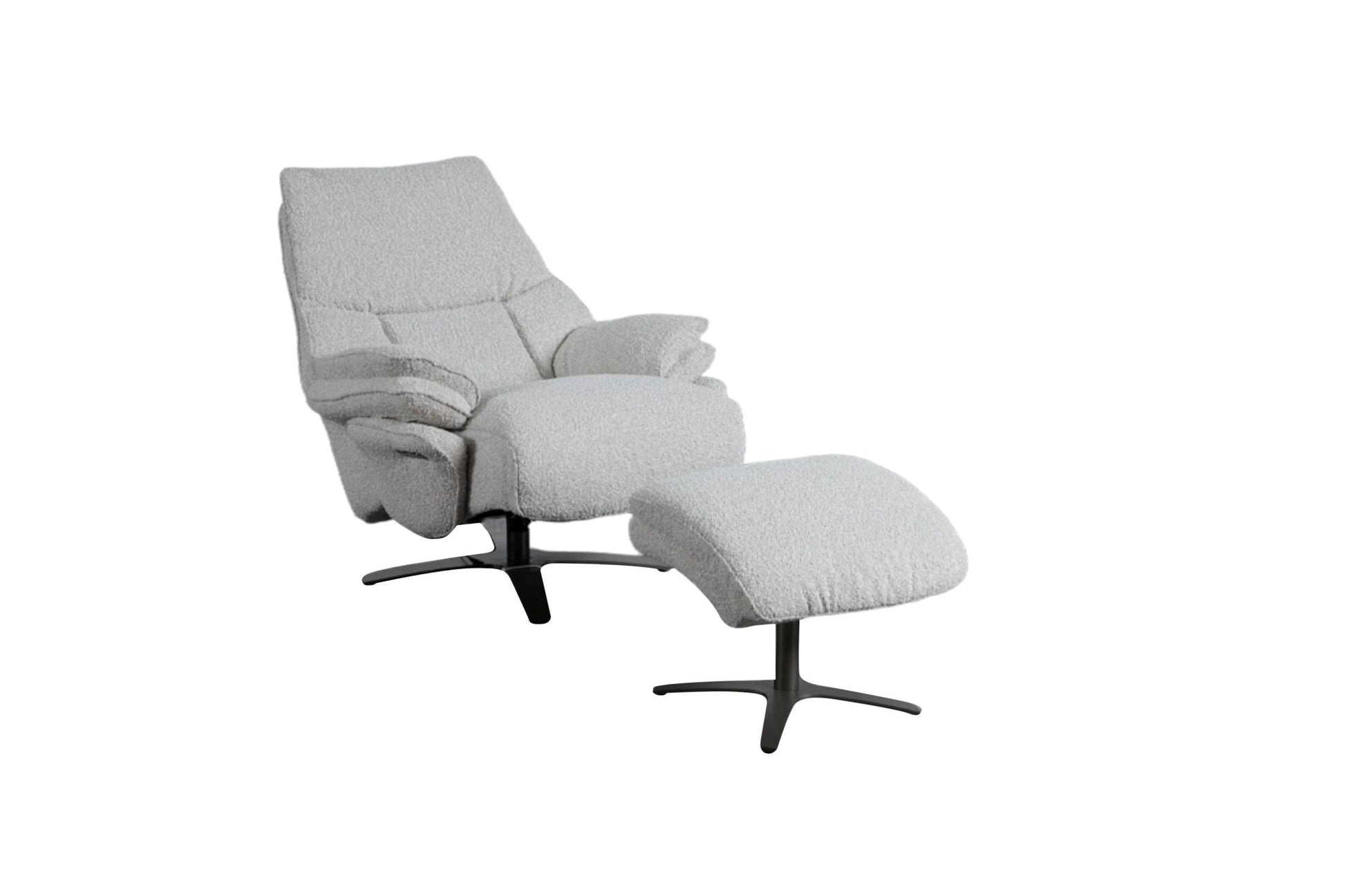 Roots Comfort Grey Power Recliner w/Ottoman Recliners| Roots Furniture