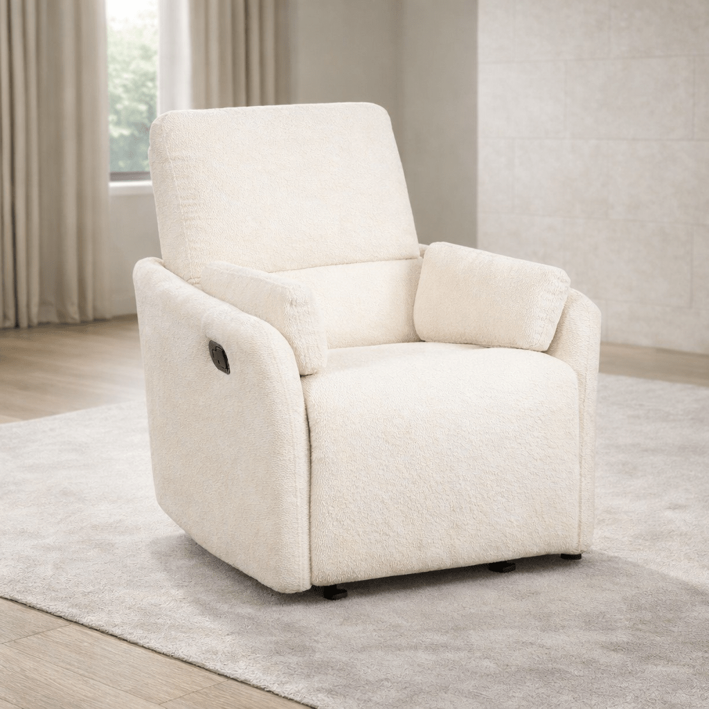 Roots Comfort White Manual Recliner Swivel Recliners| Roots Furniture