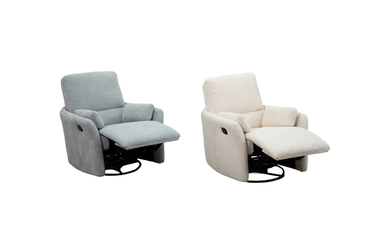 Roots Comfort White Manual Recliner Swivel Recliners| Roots Furniture