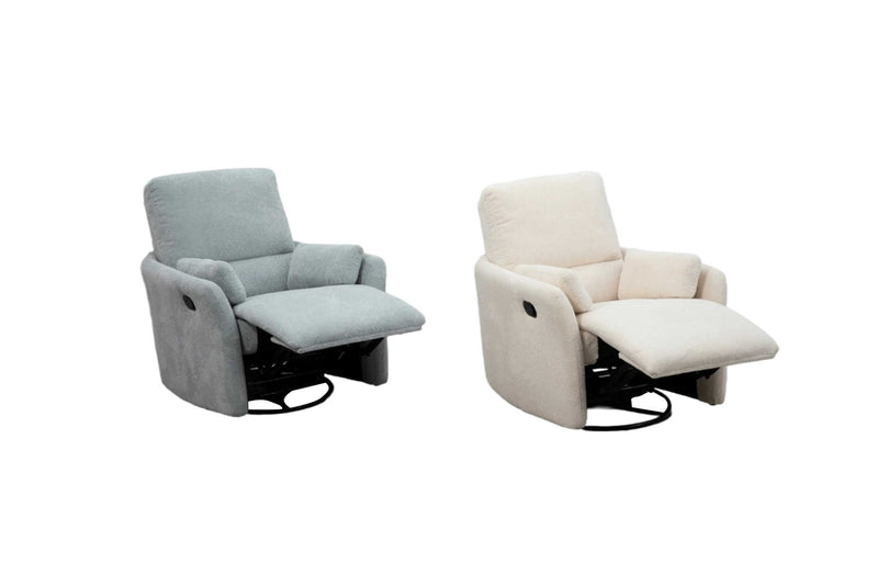 Roots Comfort White Manual Recliner Swivel - Al Rugaib Furniture