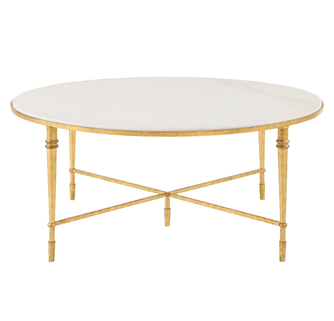 ROSHN 102 W x 43 H x 102 D Gold Round Coffee Table - Al Rugaib Furniture