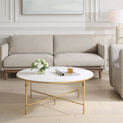 ROSHN 102 W x 43 H x 102 D Round Coffee Table - Al Rugaib Furniture