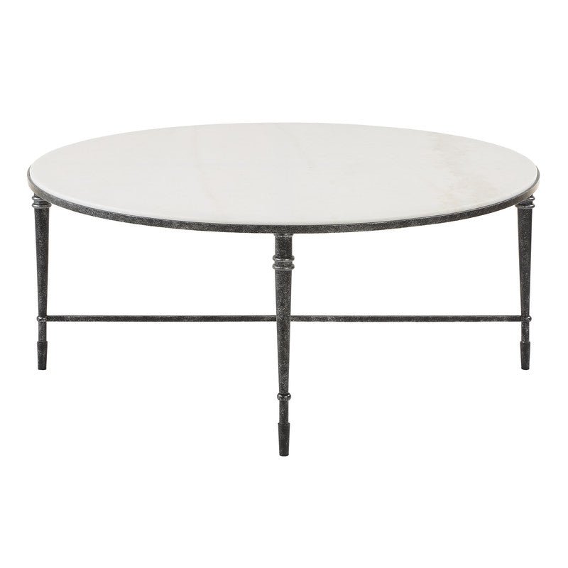 ROSHN 102 W x 43 H x 102 D Black Round Coffee Table