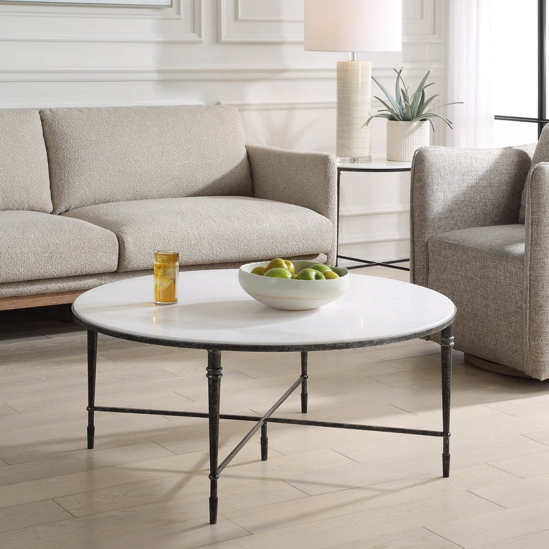 ROSHN 102 W x 43 H x 102 D Round Coffee Table - Al Rugaib Furniture