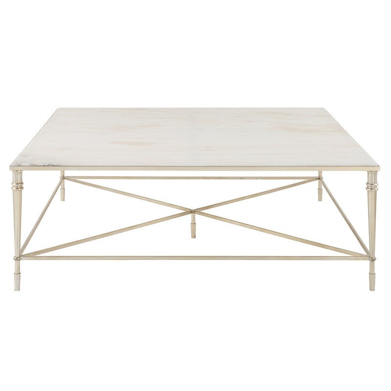 ROSHN 122 W x 43 H x 122 D Silver Square Coffee Table Coffee Tables| Uttermost