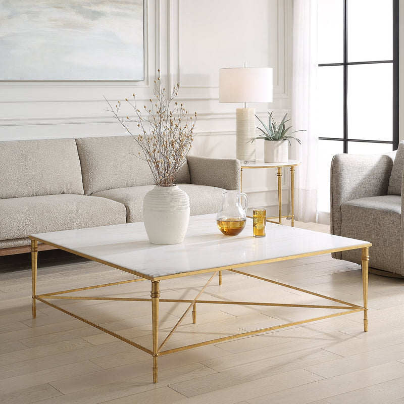 ROSHN 122 W x 43 H x 122 D Square Coffee Table - Al Rugaib Furniture