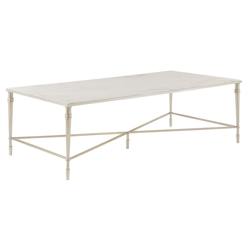 ROSHN 140 W x 43 H x 71 D Silver Rectangular Coffee Table Coffee Tables| Uttermost