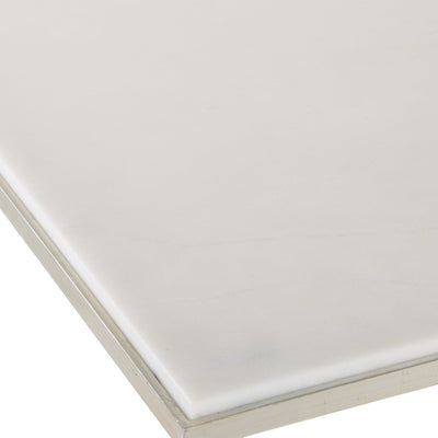 ROSHN 50.5 W x 58.5 H x 68.5 D Rectangle End Table - Natural Marble Top - Al Rugaib Furniture