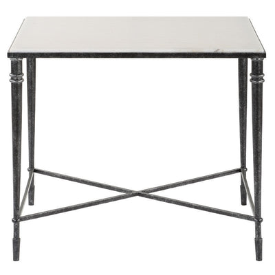 ROSHN 50.5 W x 58.5 H x 68.5 D Rectangle End Table - Natural Marble Top - Al Rugaib Furniture