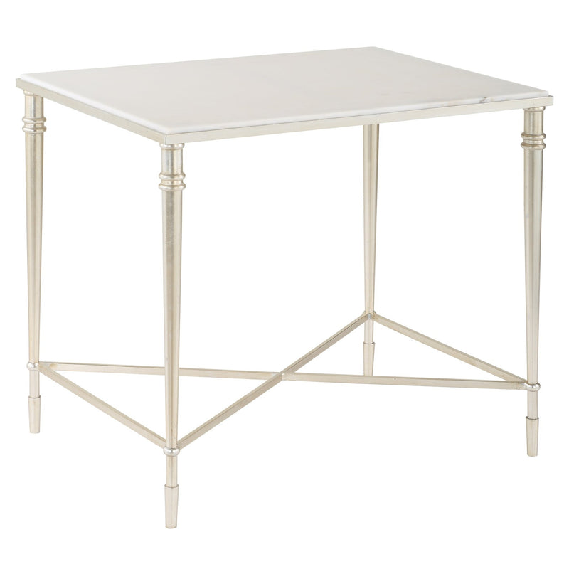 ROSHN 50.5 W x 58.5 H x 68.5 D Rectangle End Table - Natural Marble Top - Al Rugaib Furniture
