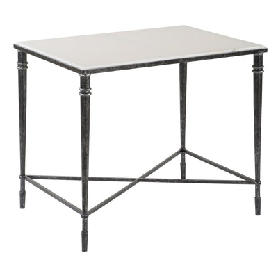 ROSHN 50.5 W x 58.5 H x 68.5 D Rectangle End Table - Natural Marble Top - Al Rugaib Furniture
