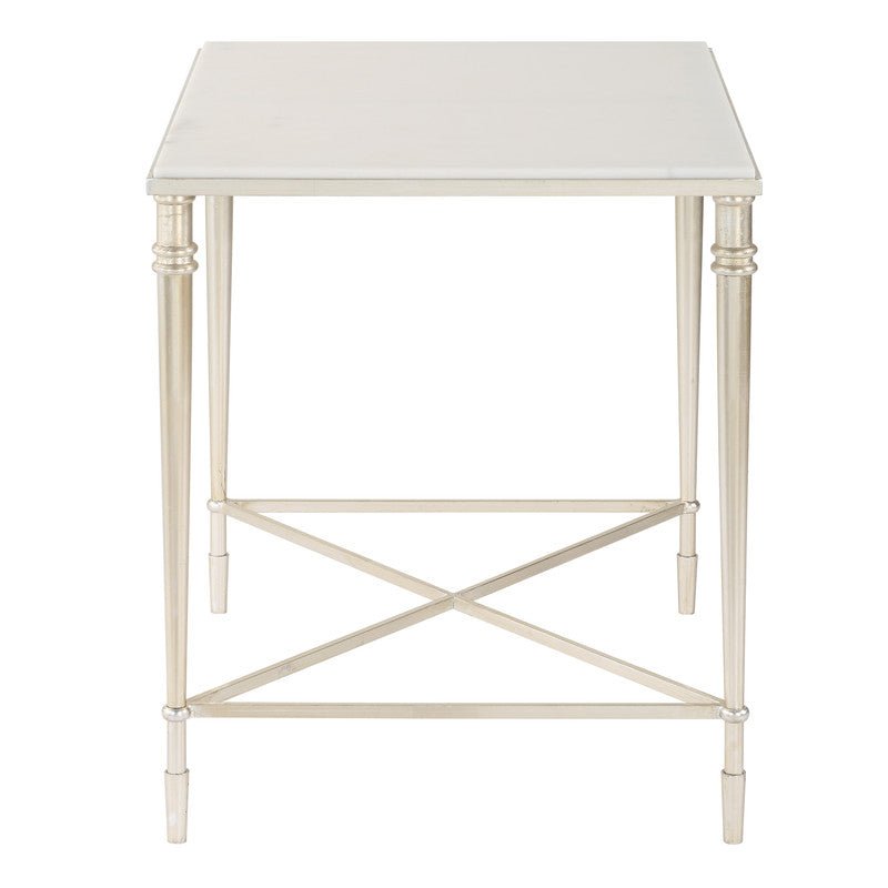 ROSHN 50.5 W x 58.5 H x 68.5 D Rectangle End Table - Natural Marble Top - Al Rugaib Furniture