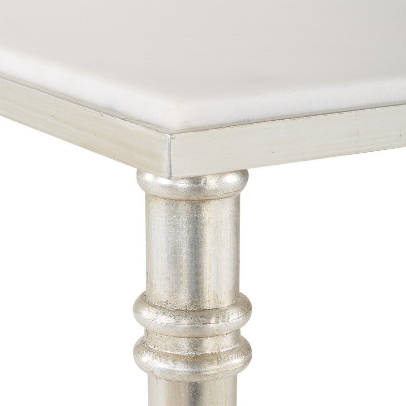 ROSHN 50.5 W x 58.5 H x 68.5 D Rectangle End Table - Natural Marble Top - Al Rugaib Furniture