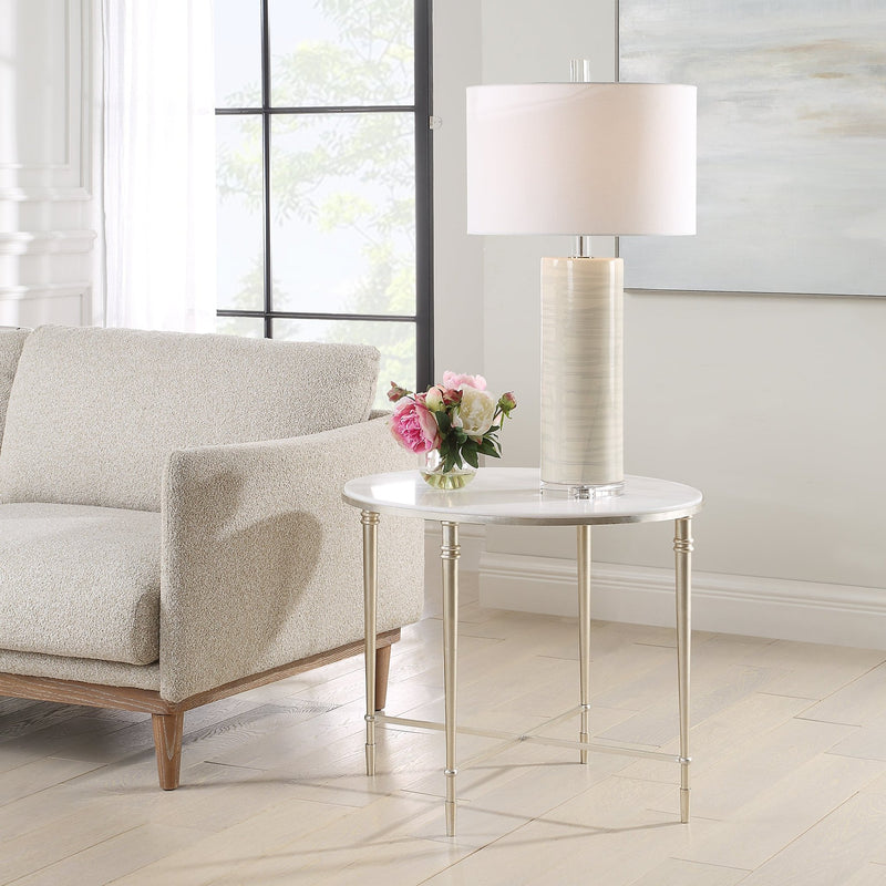 ROSHN 71 W x 58.5 H x 61 D Oval End Table - Al Rugaib Furniture