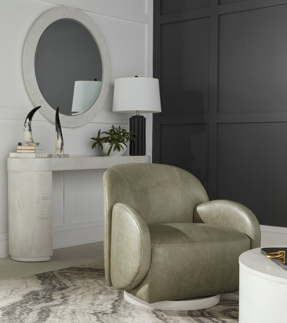 Rothko Leather Swivel Chair Chairs| A.R.T. Furniture