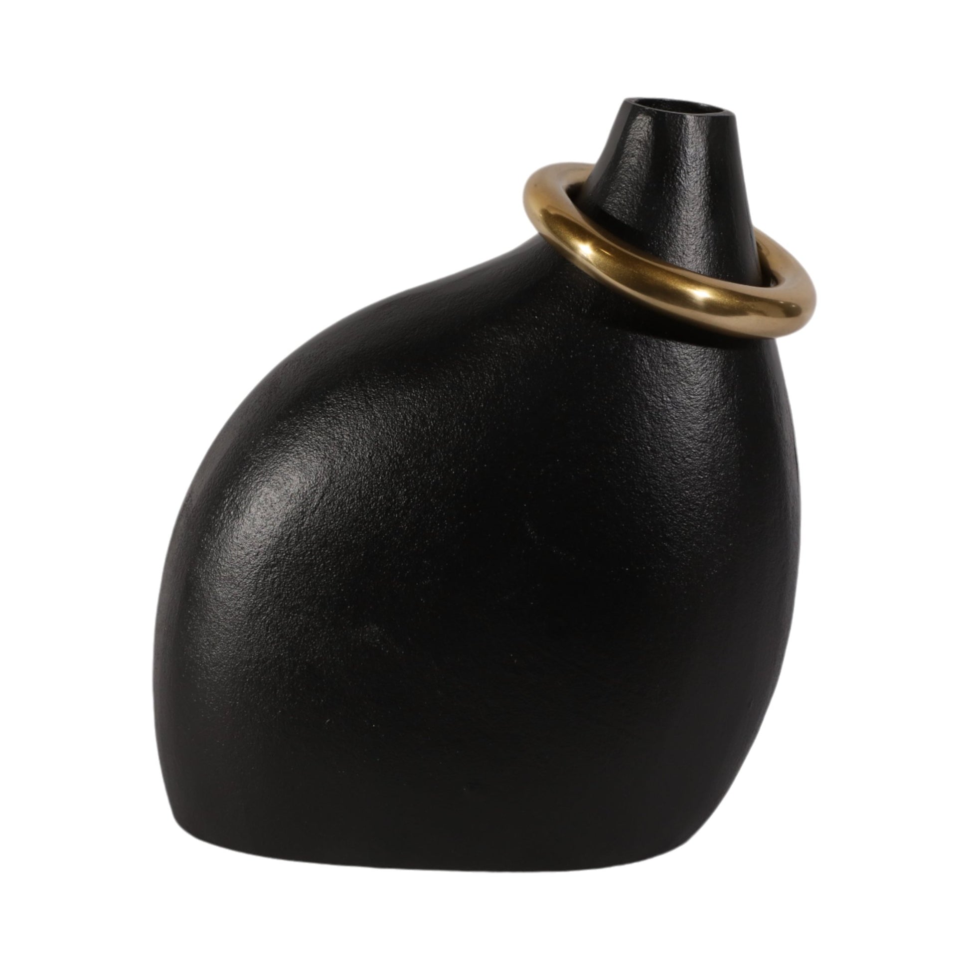 Rouen Black Vase With Ring Vases and Jars| Sagebrook Home