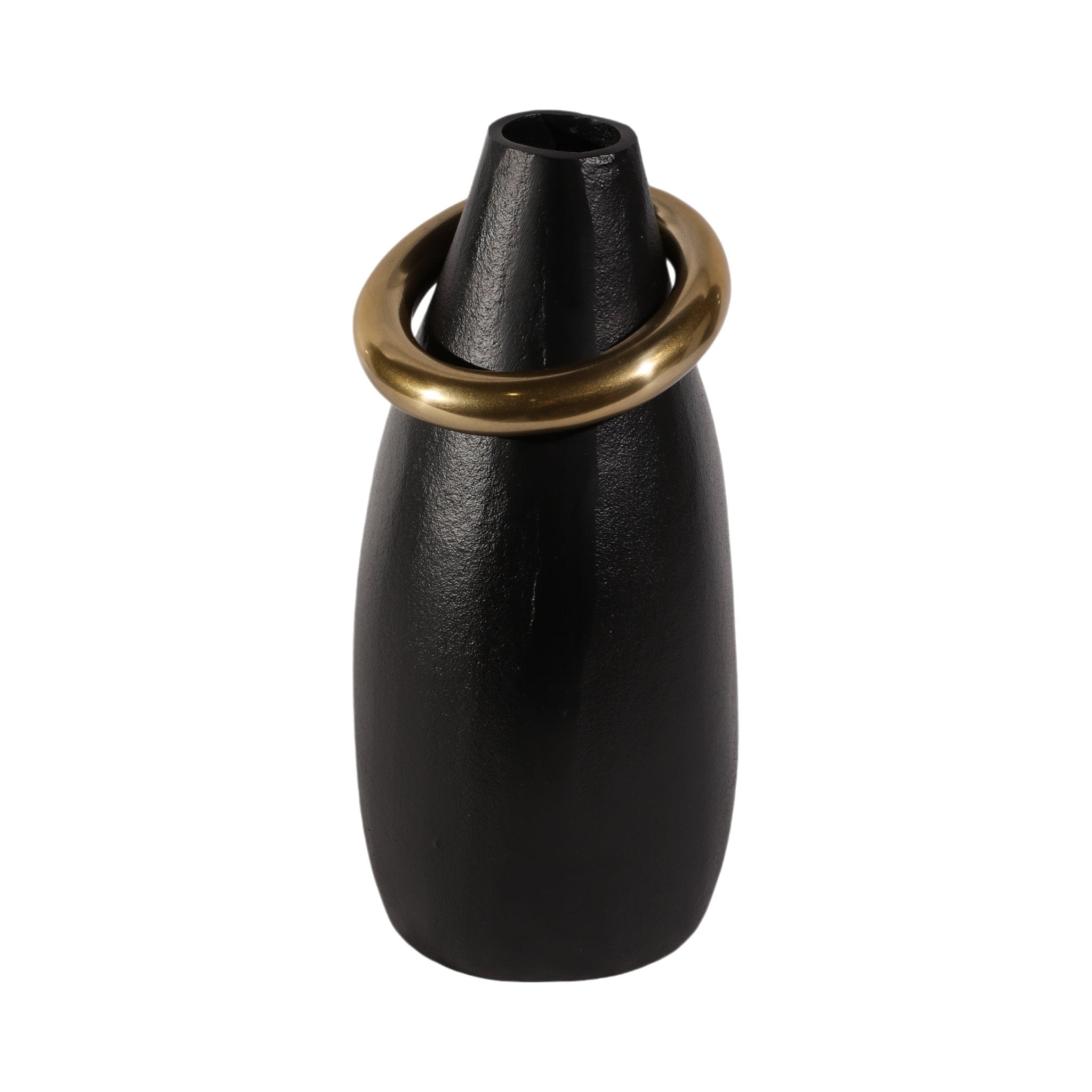 Rouen Black Vase With Ring Vases and Jars| Sagebrook Home