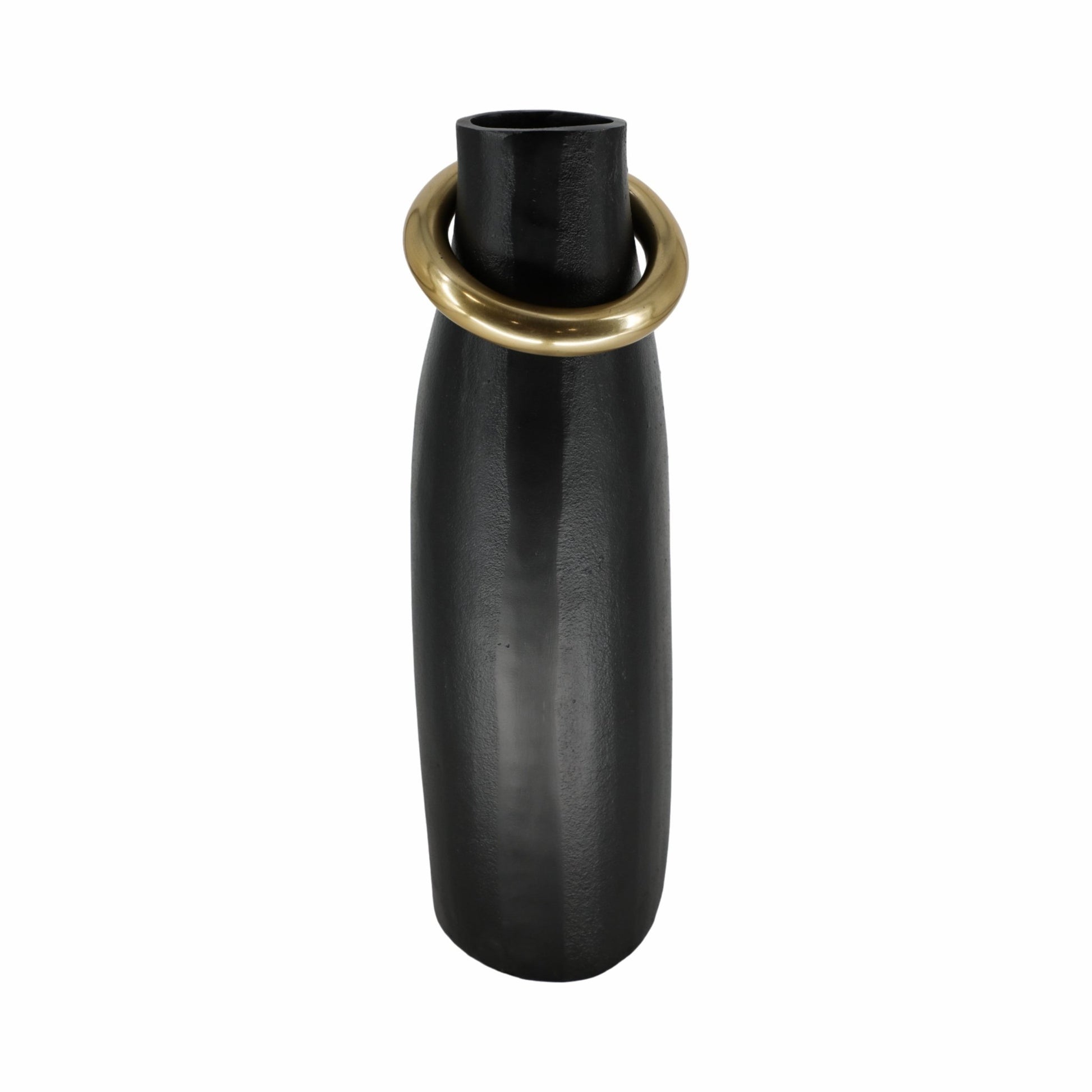 Rouen Black Vase With Ring Vases and Jars| Sagebrook Home