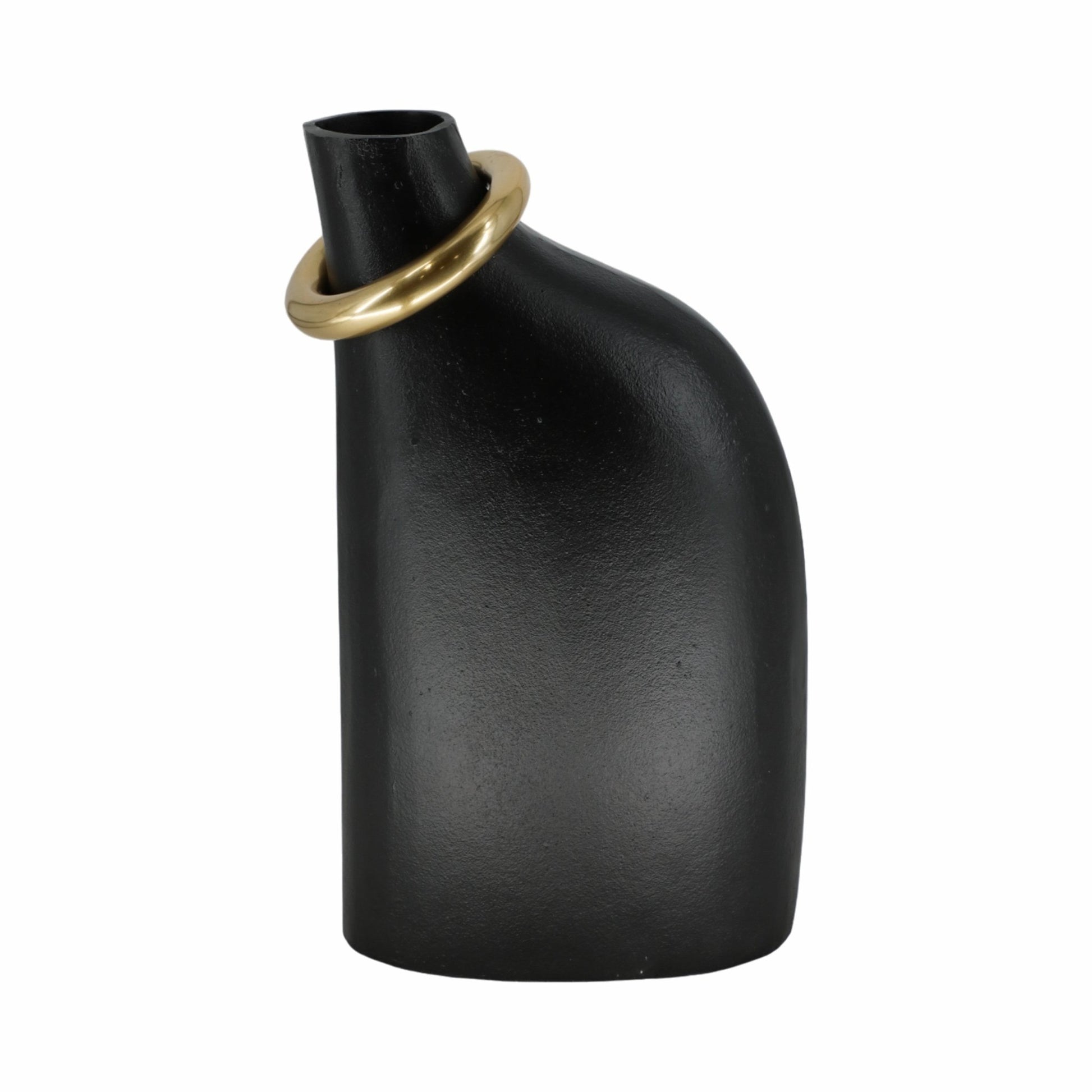 Rouen Black Vase With Ring Vases and Jars| Sagebrook Home