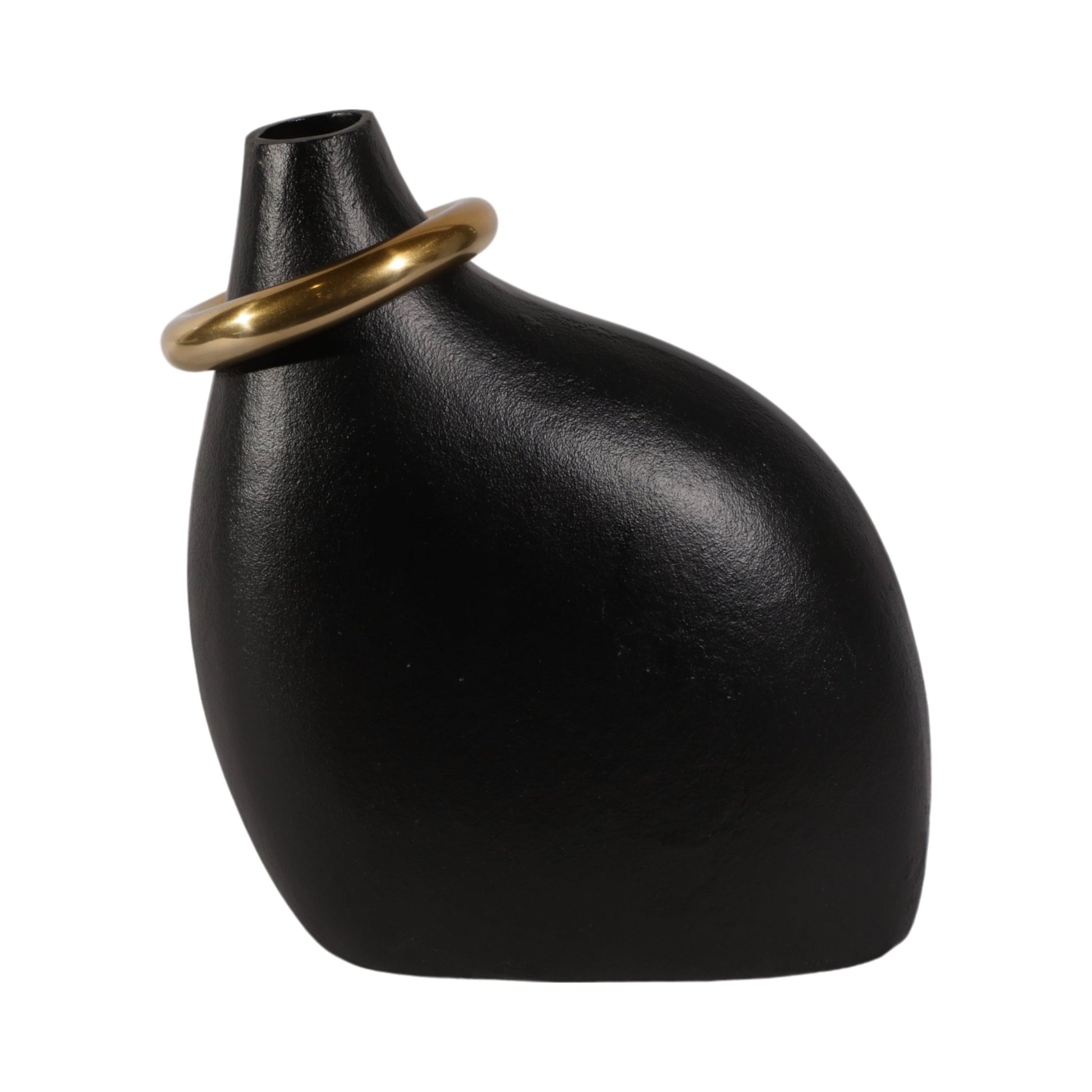Rouen Black Vase With Ring Vases and Jars| Sagebrook Home