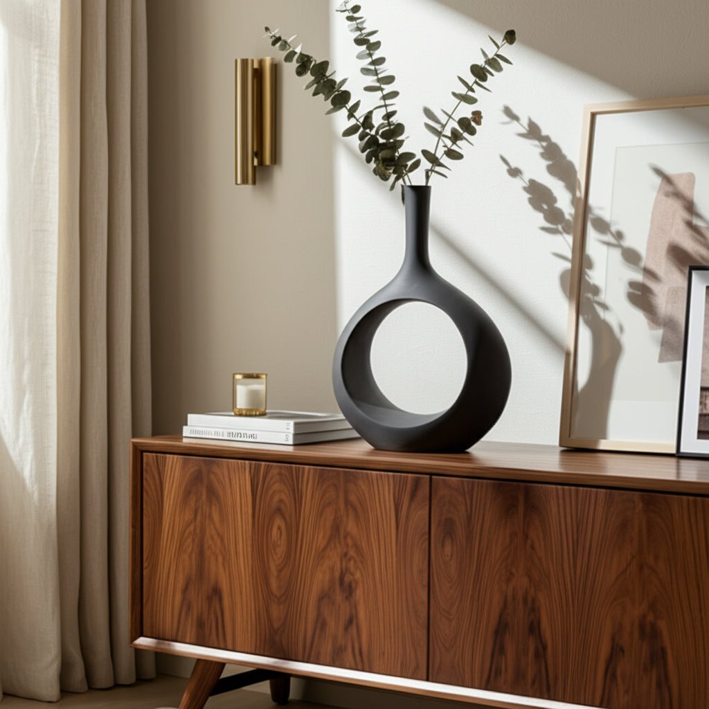 ROUGH TEXTURE ROUND CUT OUT VASE Vases and Jars| Sagebrook Home