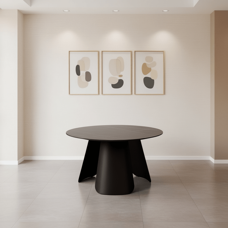 Round Black Ceramic Dining Set Lauren – Modern elegance with a luxurious touch for small spaces Dining Set| Otath