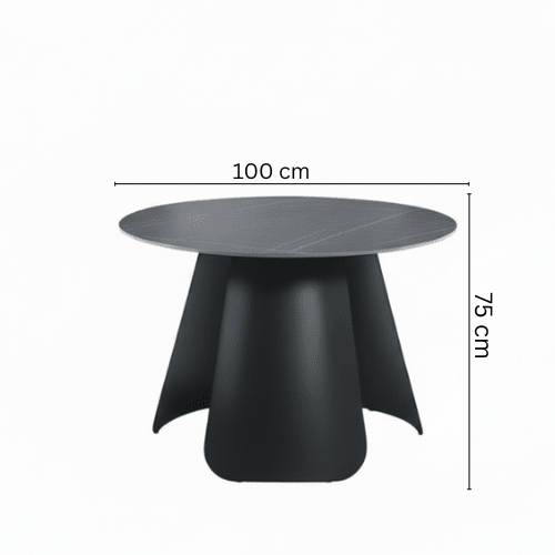 Round Black Ceramic Dining Set Lauren – Modern elegance with a luxurious touch for small spaces Dining Set| Otath
