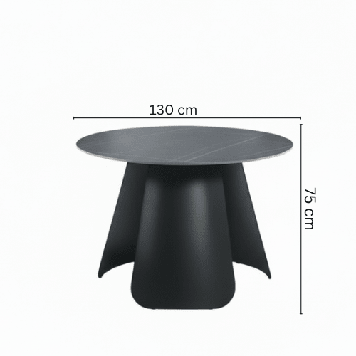Round Black Ceramic Dining Set Lauren – Modern elegance with a luxurious touch for small spaces Dining Set| Otath